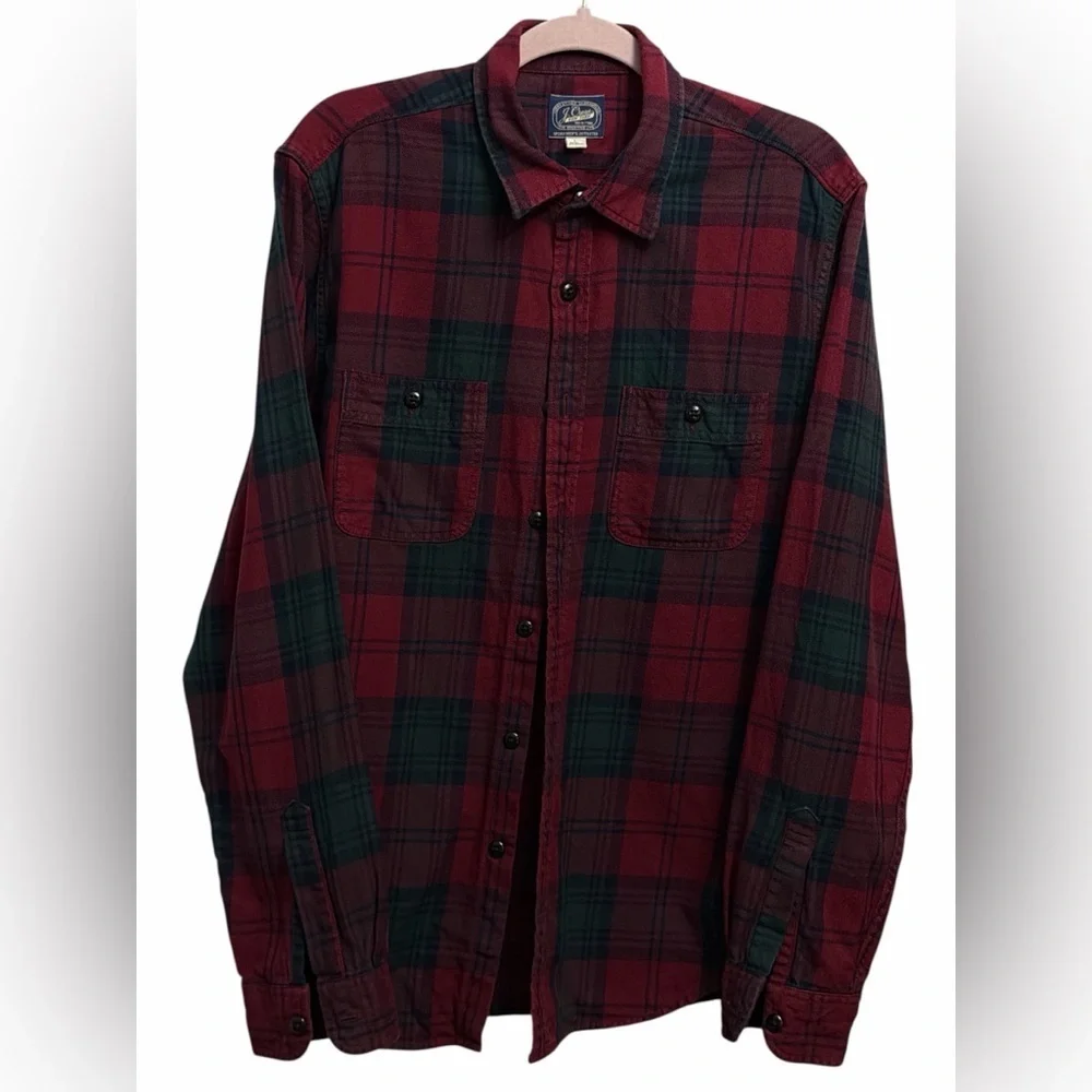 J. Crew Red and Green Plaid Men's Shirt